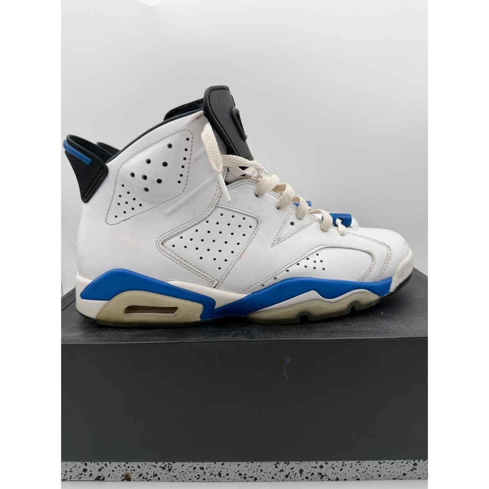 Jordan 6 Retro Sport Blue White Black 384664-107 Mens Size 9.5 Basketball Shoes
